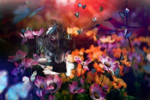 In her own little world